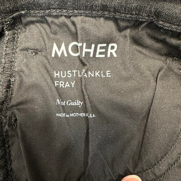 Mother The Hustler Ankle Fray Jeans Not Guilty Black Wash 27 - Picture 9 of 14